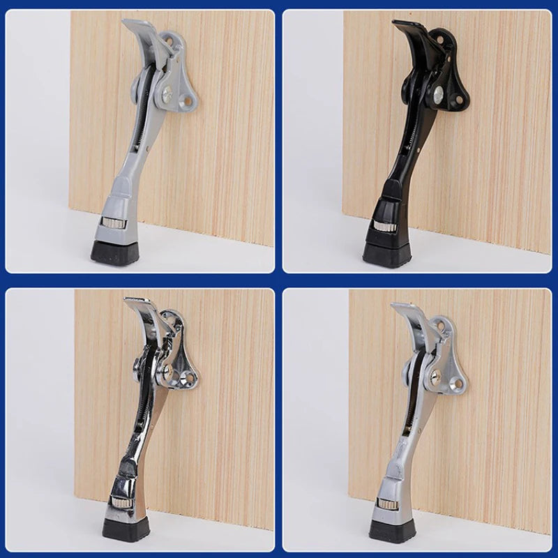 Heavy Duty Zinc Alloy Floor Door Stop with Adjustable Rubber Tip