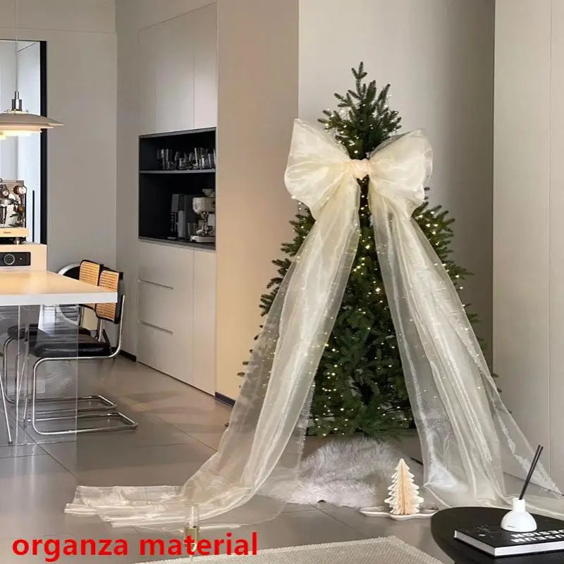Large Organza Christmas Bow – Tree Hanging Bowknot Decoration