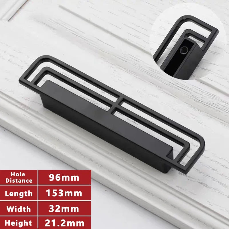 Classical Kitchen Cabinet Storage Handles Solid Dressers Brass Gold Vintage Cabinet Door knobs Furniture Drawer Pulls Hardwa Oasis Select Black-96mm
