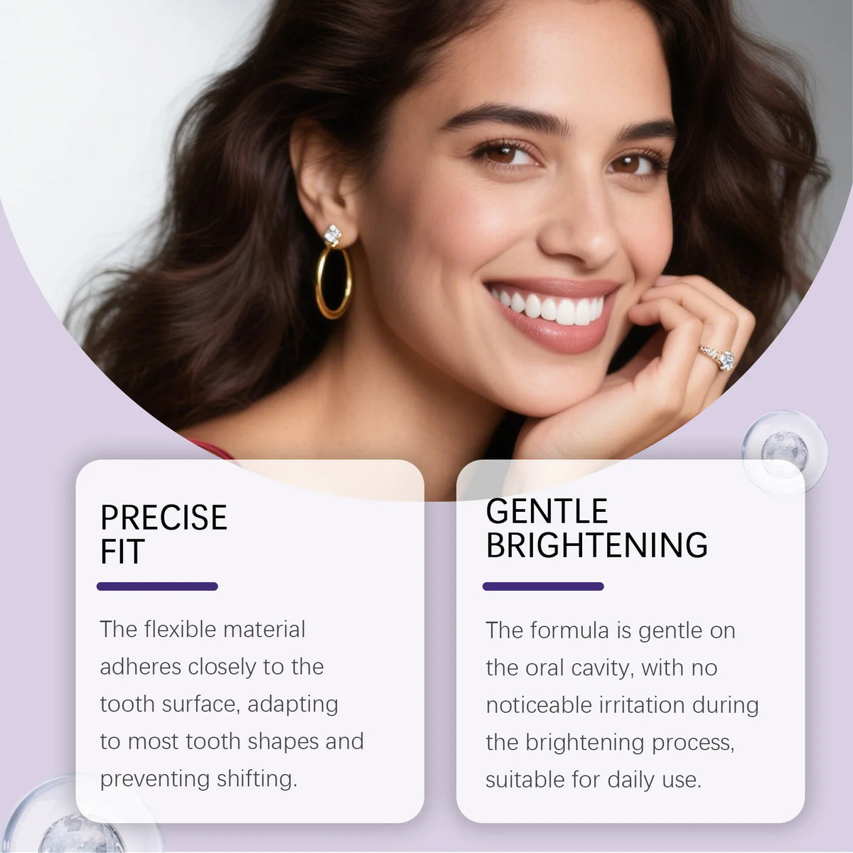 Purple Teeth Strips Color Correcting PAP Formula Gentle Brightening Dental Beauty Instant Glow Stain Removal Care Oasis Select