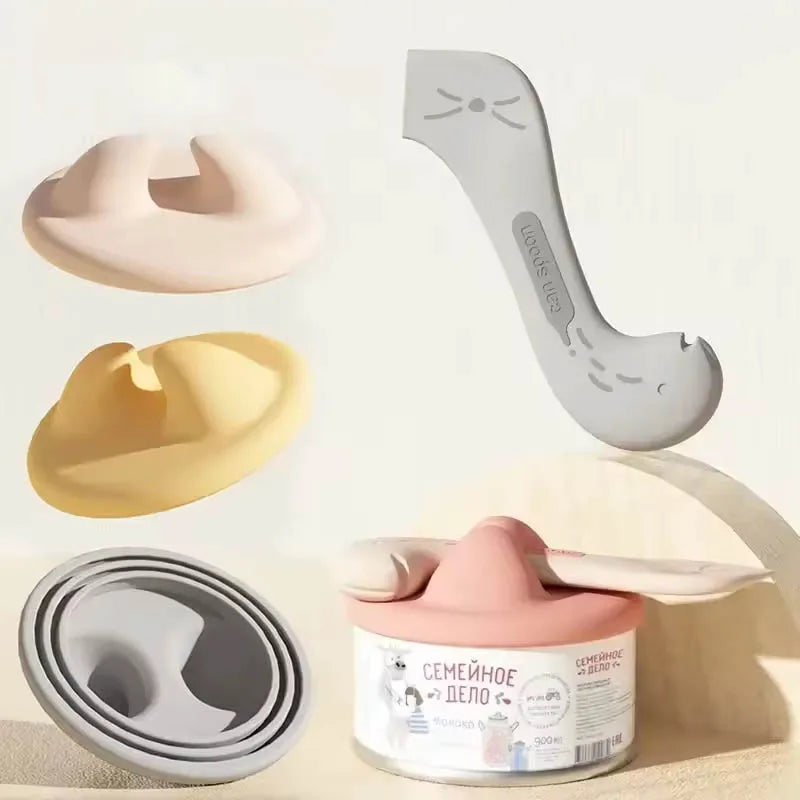 Multifunctional pet feeding spoon fresh-keeping sealed lid can opener wet food feeding spoon silicone pet can sealed lid Oasis Select