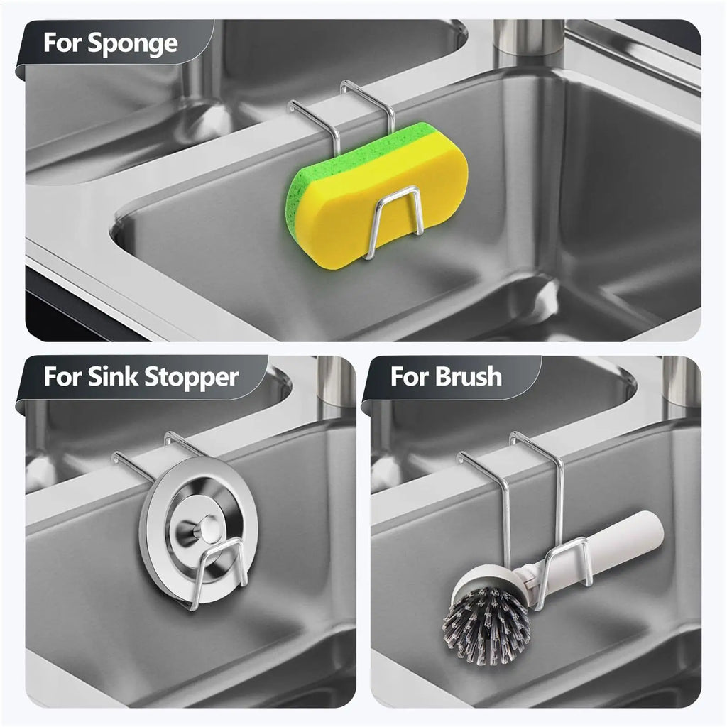 Stainless Steel Kitchen Sponge Rack Sink Wall Mount Storage Organizer Sink Soap Rack Drainer Rack Kitchen Bathroom Accessories Oasis Select