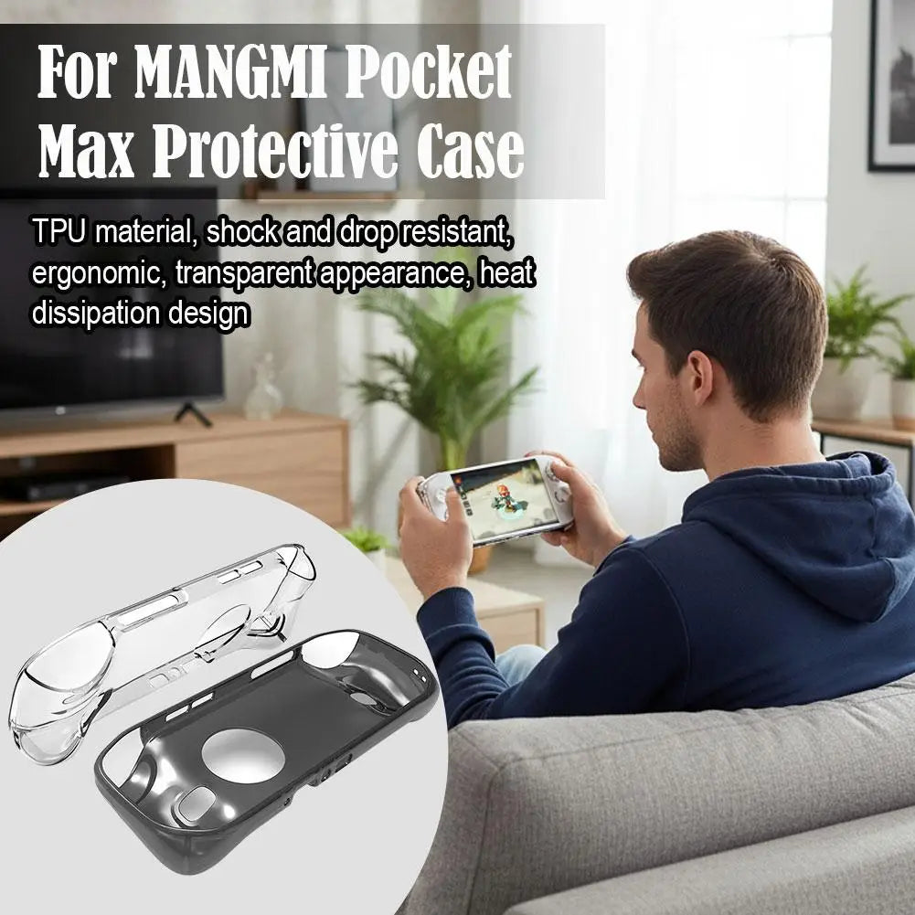 TPU Clear Case for MANGMI Pocket Max Handheld Game Console