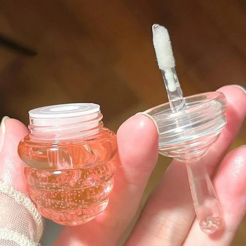 Lovely Honey Pot Lip Oil Lip Gloss Lip Balm Hydrating Lip Balm For Lip Care Moisturizing Clear Lip Oil Liquid Lipstick Oasis Select