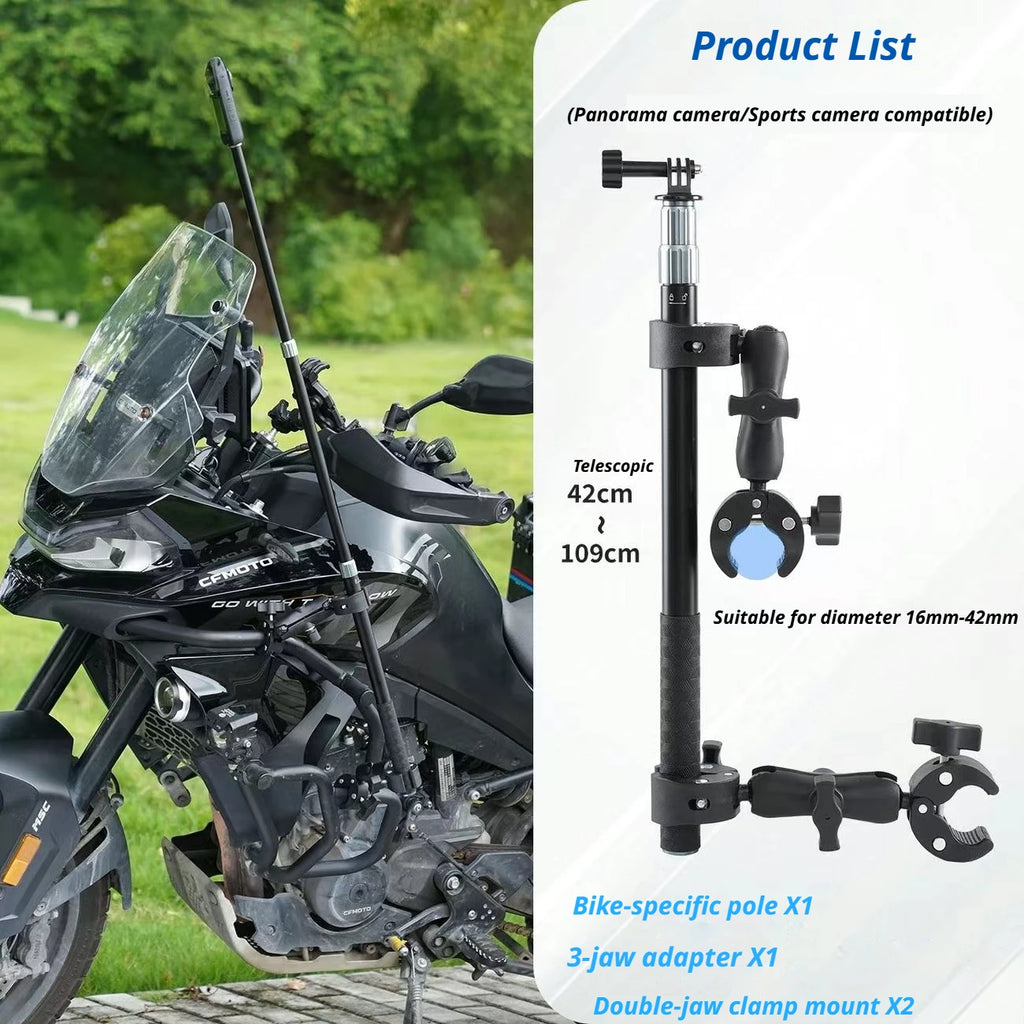 43" Motorcycle Selfie Stick for Insta360 X5/X4 & DJI Osmo