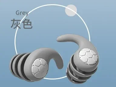 Silicone Noise Cancelling Earplugs Noise Filter Sleep Swimming Waterproof Three Layer Mute Earplugs Oasis Select gray
