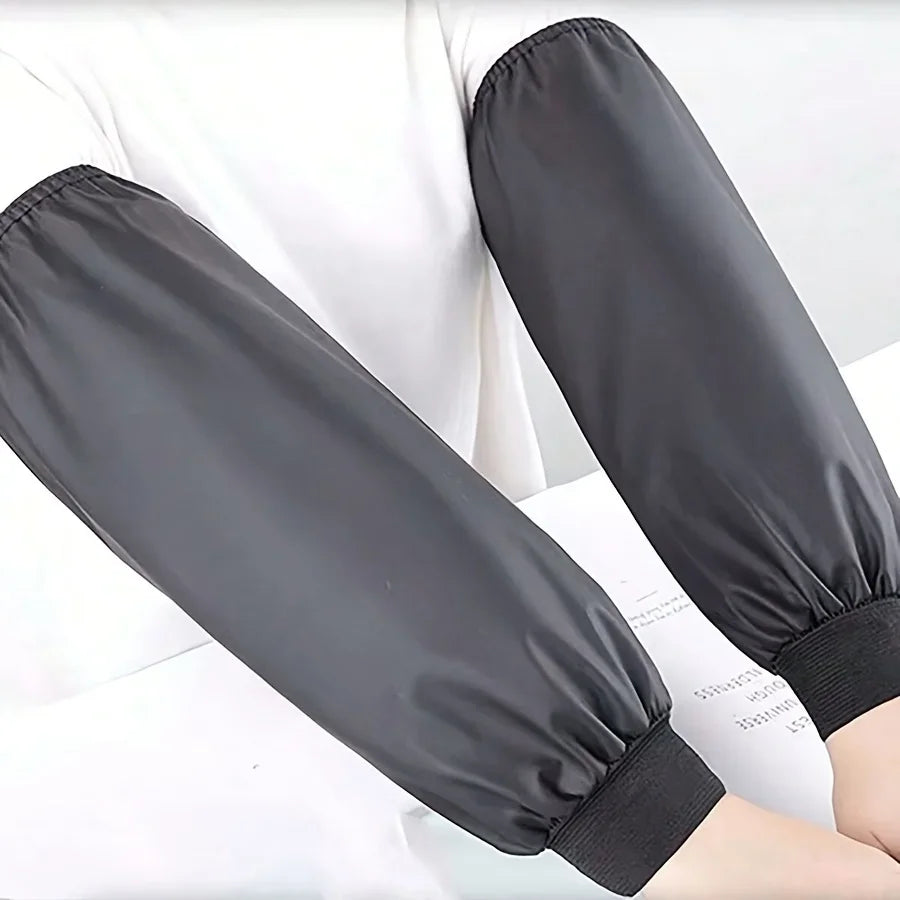 2pcs Heavy-Duty Black Faux Leather Arm Sleeves - Waterproof & Oil-Resistant for Kitchen, Occupational Work & Industrial Use Oasis Select