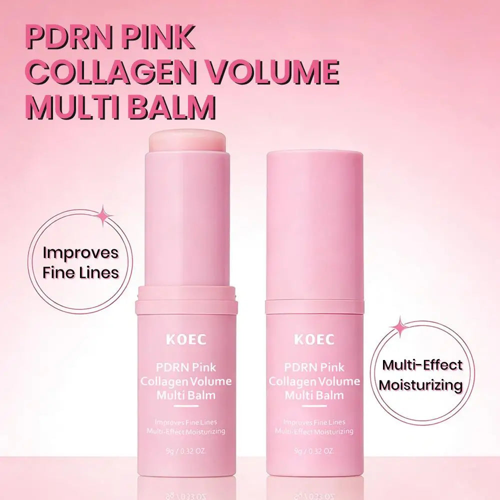 Wrinkle Bounce Moisturizing Multi Balm for Face PDRN Pink Collagen Volume Balm Moisturizer Stick Hydrating Lip Eye Neck Cream Oasis Select