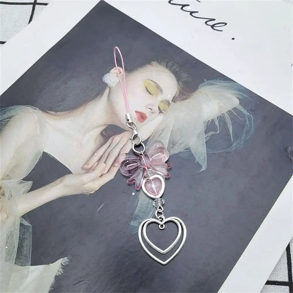 Y2k Phone Pendant Sweet Cool Girl Pink Chain Charms Kawaii Women Accessories Handmade DIY Cute Phone Strap Lanyard Oasis Select 5