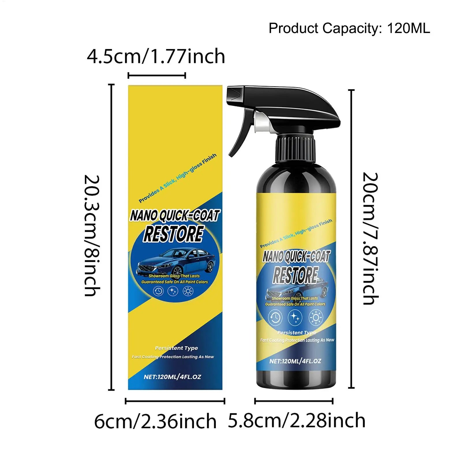 Ceramic Coating for Cars 120ml Quick Long-lasting High Gloss Agent Car Ceramic Coating Spray for Exterior Headlight Trim Marine Oasis Select