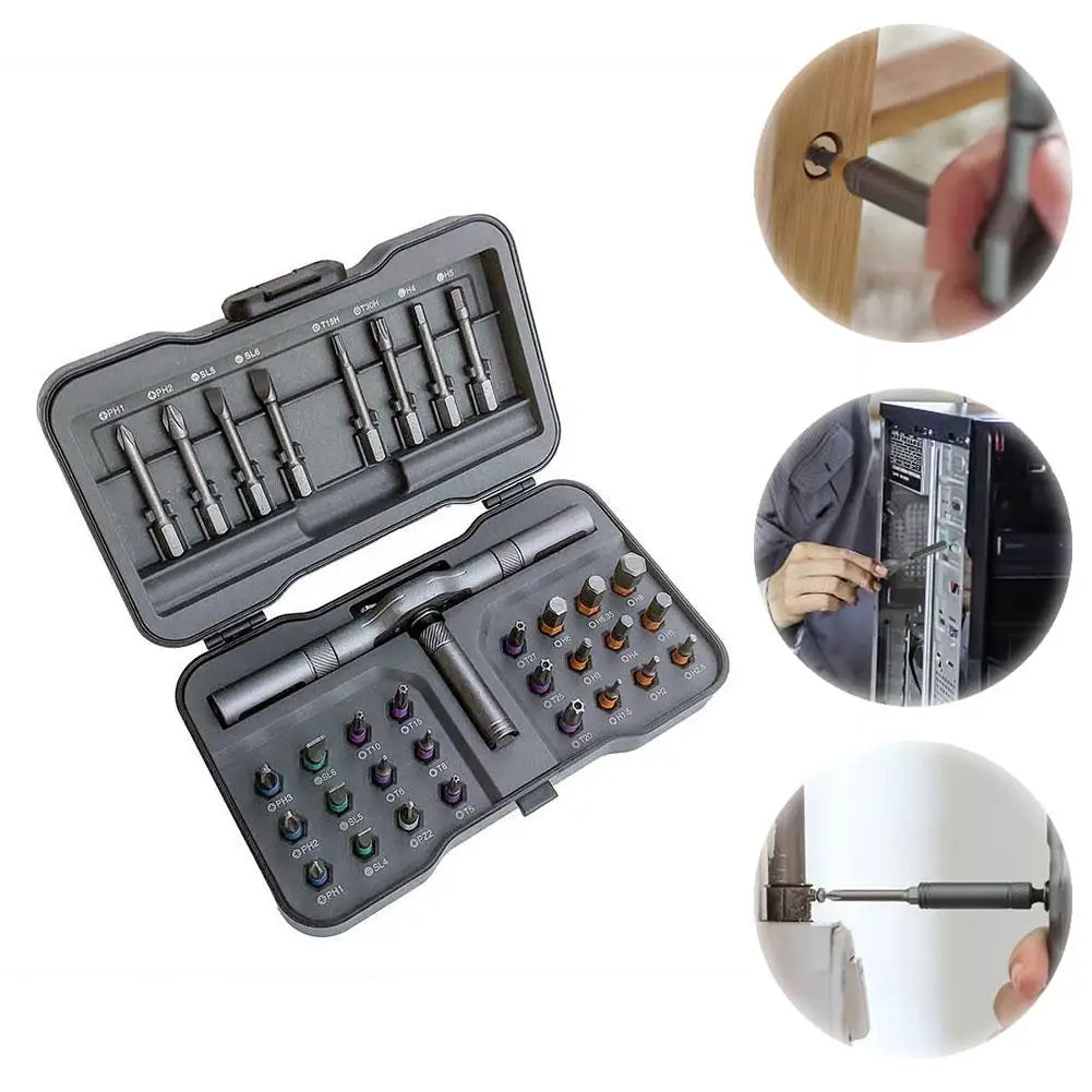 ORIA 42 in 1 Magnetic Screwdriver Set DIY Ratchet Screwdriver Set Multi Bit Drive Set with Detachable Ratchet Handle for Compute Oasis Select