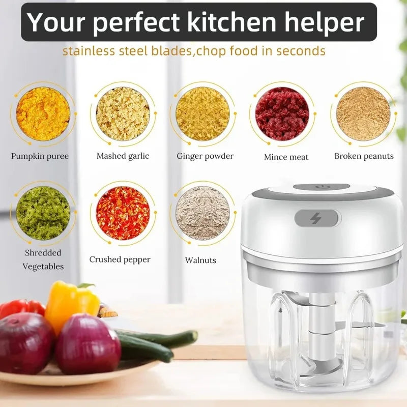 USB Portable Meat Grinder Vegetable Chopper for Kitchen Gadgets Electric Kitchen Food Chopper Mini Garlic Masher crusher Oasis Select