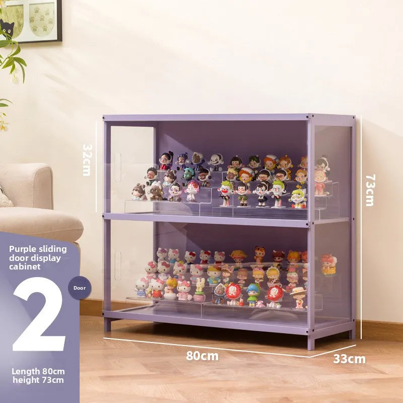 Figure display cabinet Transparent pain cabinet Suitable for Lego model building block Toy doll bag blind box storage rack Oasis Select 80 long two doors