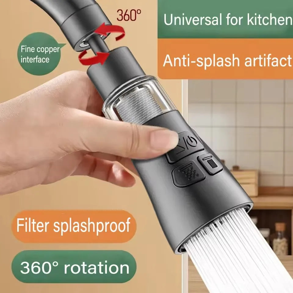 Kitchen Faucet Extender With Filter Function Universal 360° Rotate Aerator Splash Filter Washbasin Faucet Bubbler Nozzle Aerator Oasis Select