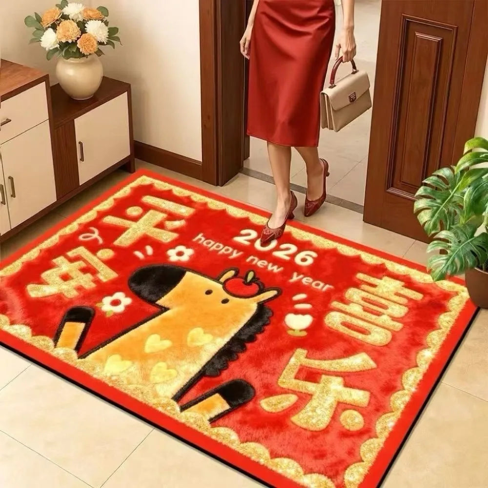2026 New Year Horse Door Mat – Anti-Slip Quick Dry Rug