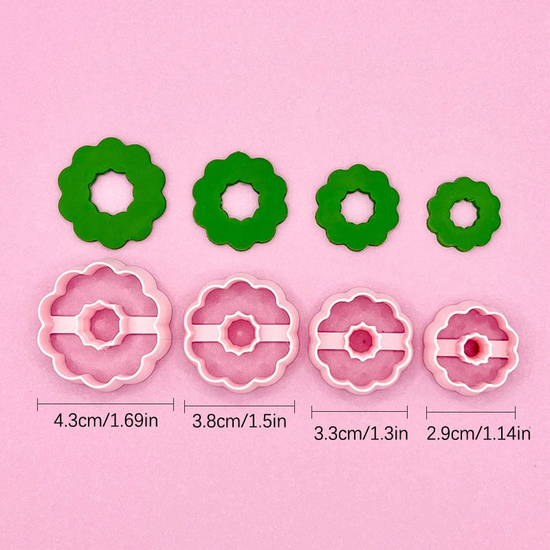 Christmas Tree & Wreath Polymer Clay Cutters – 4pc DIY Set