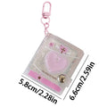 Mini Photo Albums Key Chain Decoration PVC Photos Holder Pockets Accessories For Photos Cards Keychain Pendant Card Holder Oasis Select Pinks