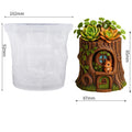 Fairy Tale Tree Stump Squirrel Planter Silicone Mold DIY Cement Resin Succulent Pot Desktop Decor Garden Ornament Oasis Select White