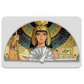 13" Egyptian Cleopatra Folding Fan - Plastic Rib Large Hand Fan for Cosplay, Ancient Egypt Party Decor & Summer Cooling Oasis Select Transparent