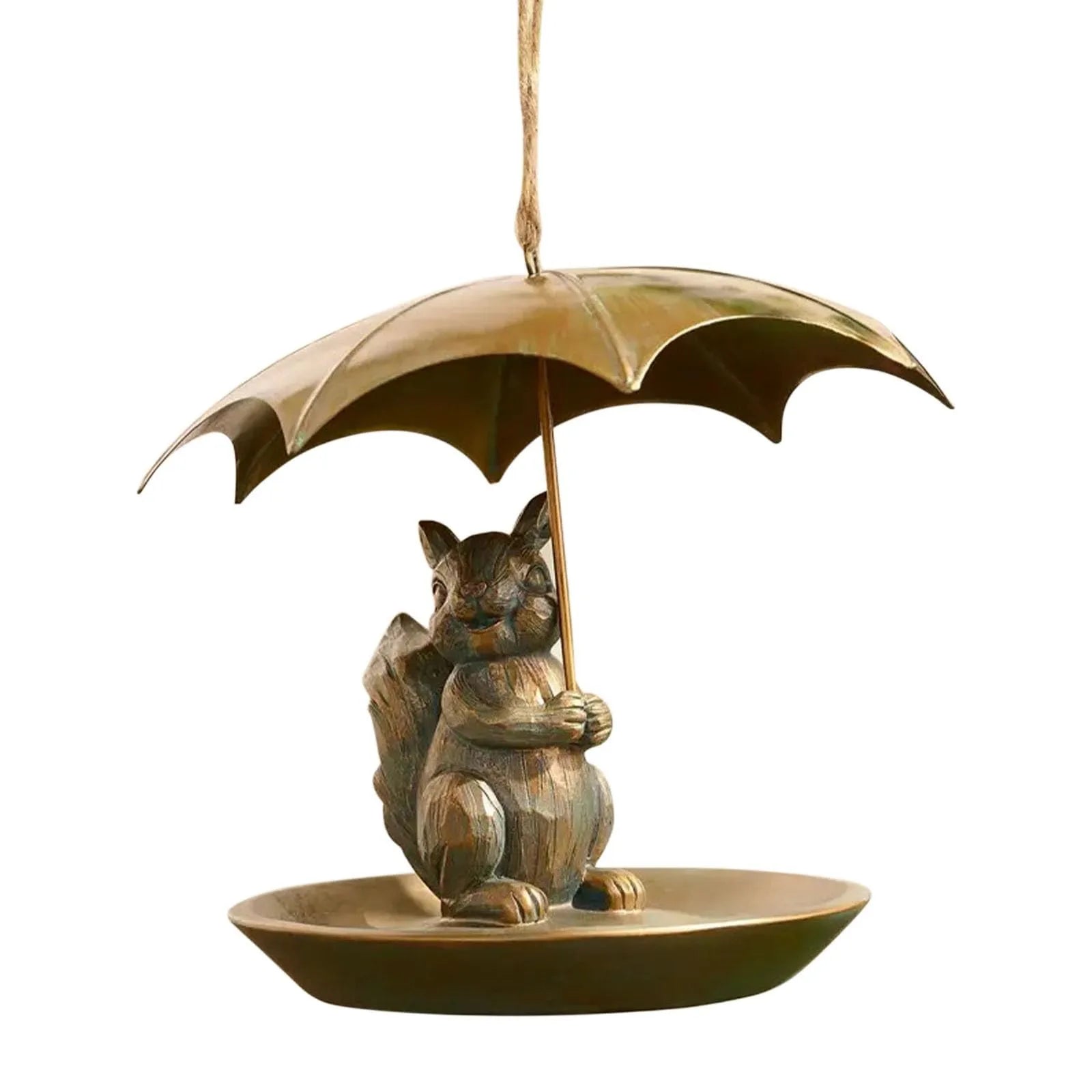 Metal Bird Feeder with Umbrella – Squirrel Cat Dog Garden Decor Garden Bird Feeder Oasis Select