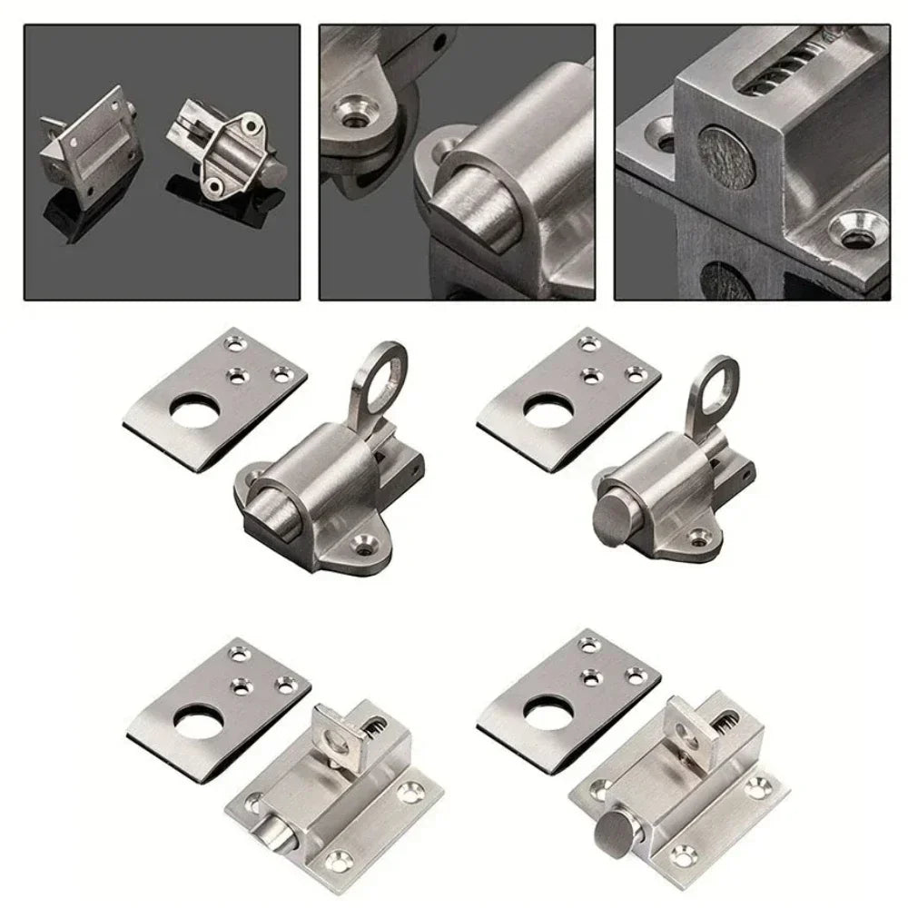Stainless Steel Self-closing Spring Anti-theft Latch Automatic Latch Door Latch Home DIY Decoration Hardware Accessories Oasis Select