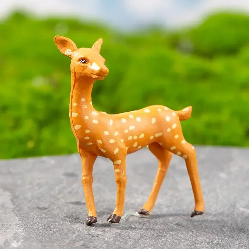 Mini Deer Realistic Elk Figurine Woodland Animal Figurines Desktop Model Collection Party Favors Educational Learning Toys Oasis Select 3