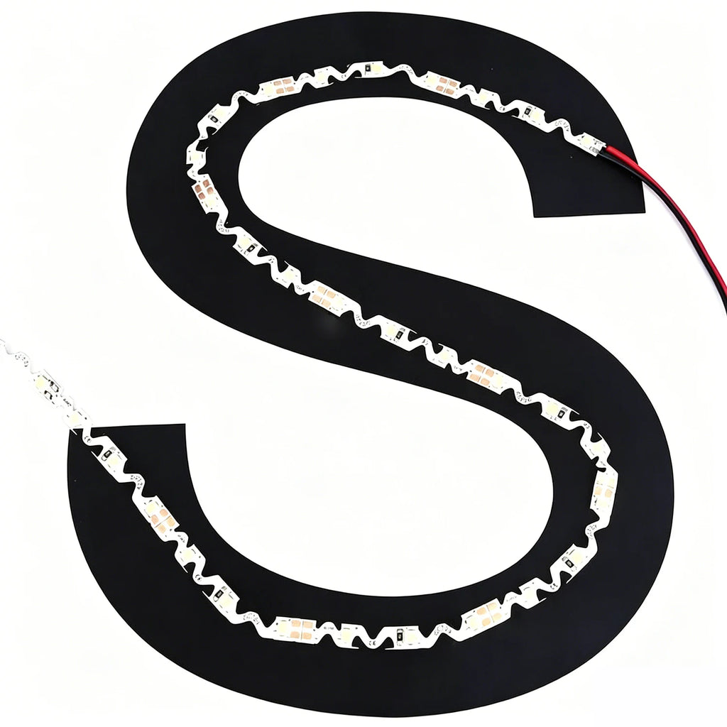 LED 12V 2835 S Shaped LED Light Strip 60LEDs/m 120LEDs/m 5m S Type LED Strip Flexible and Bendable For Light Boxes Signboards Oasis Select