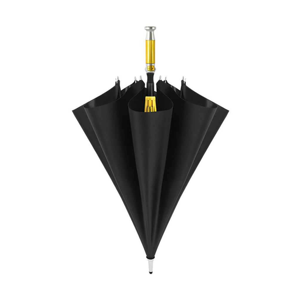PEAKINBAGS Double Layer UV Auto Open Long Handle Umbrella Long Handle Umbrella Oasis Select Upgrade Black
