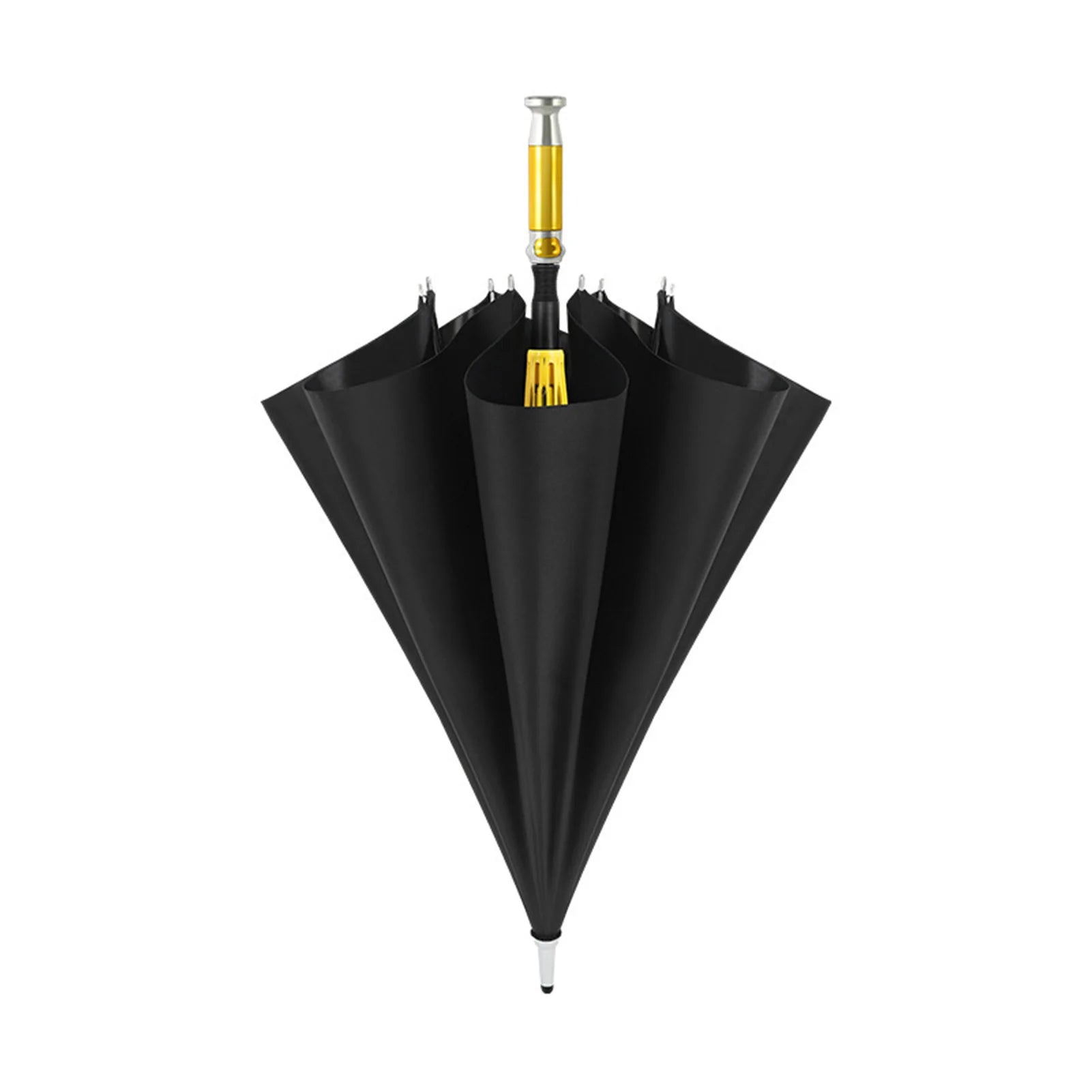 PEAKINBAGS Double Layer UV Auto Open Long Handle Umbrella Long Handle Umbrella Oasis Select Upgrade Black
