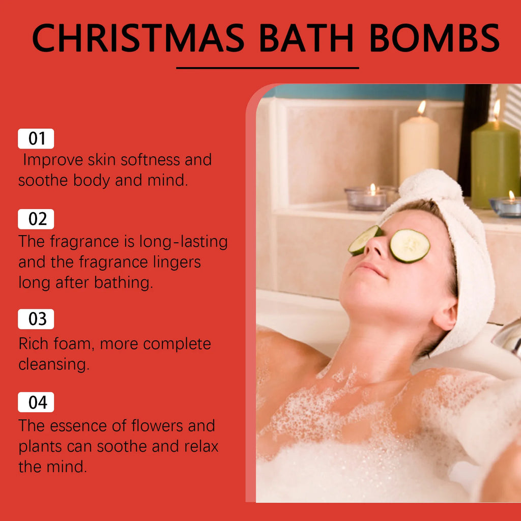 OceAura Christmas Spa Bath Bombs – Moisturizing Gift Set 120g Spa Bath Bombs Oasis Select