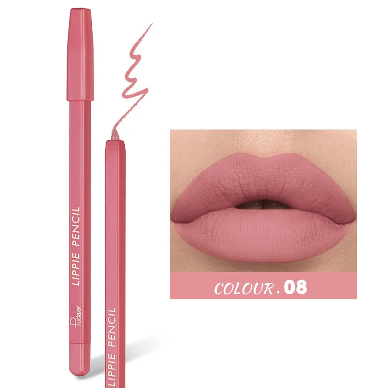 Velvet Matte Lip Liner – 12 Shades, Waterproof & Long Lasting