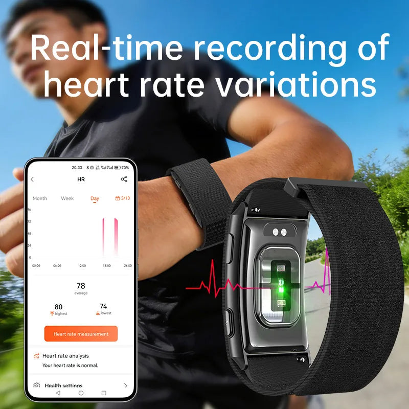 New Health Smart Bracelet Men Women Sports Tracker Waterproof Screenless Smartwatch Heart Rate Watch Long Battery Life Fitness Oasis Select
