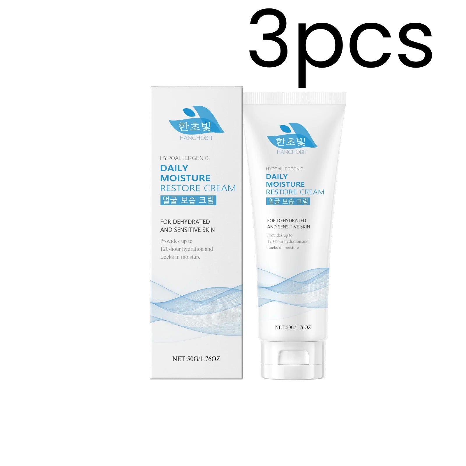 Hanchobit Daily Moisture Restore Cream – Barrier Repair 50g Hydrating Face Cream Oasis Select 3pcs