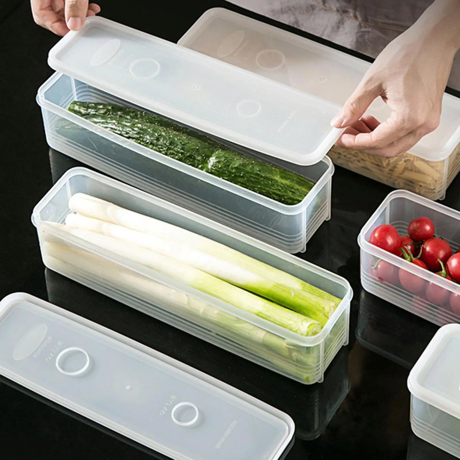 Pasta Container Rectangular Clear Spaghetti Container Organizer Stackable Spaghetti Container Airtight Containers Pasta Storage Oasis Select