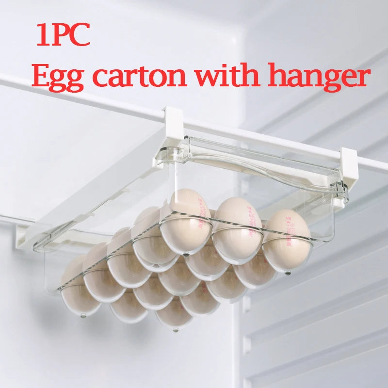 Clear Fridge Organizer Drawer – Slide-Under Shelf Storage Box Fridge Organizer Drawer Oasis Select 1PC egg carton box