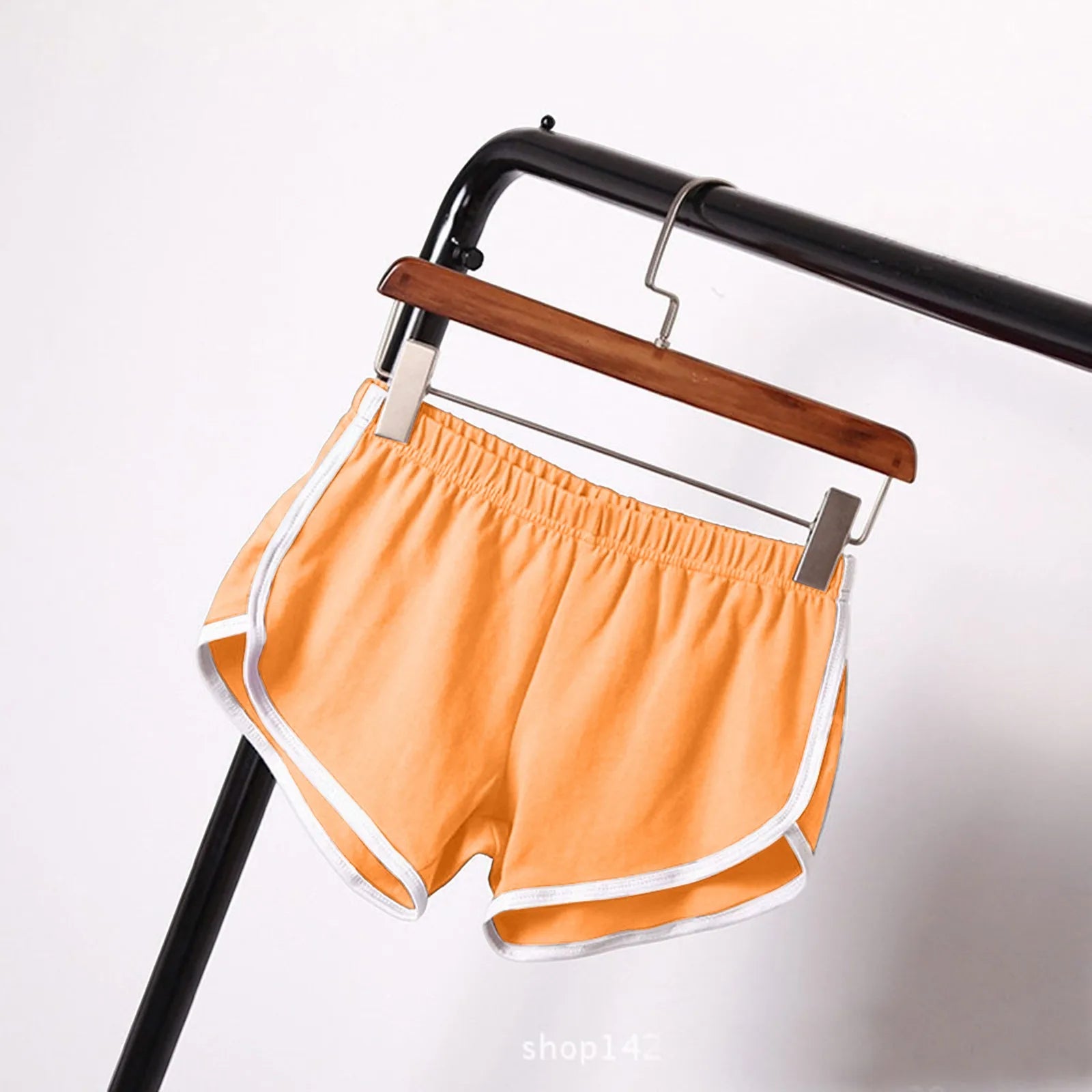 Sports Shorts Women Summer New Candy Color Anti Emptied Skinny Shorts Casual Lady Elastic Waist Beach Correndo Short Pants Oasis Select Saffron XL