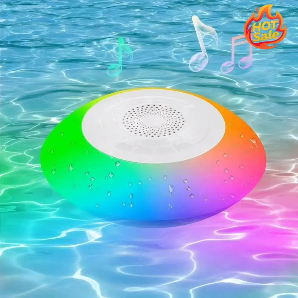 Floating Pool Speaker with Colorful Lights BT Speaker IPX7 Waterproof Hot Tub Speaker Wireless Speaker for Pool Oasis Select