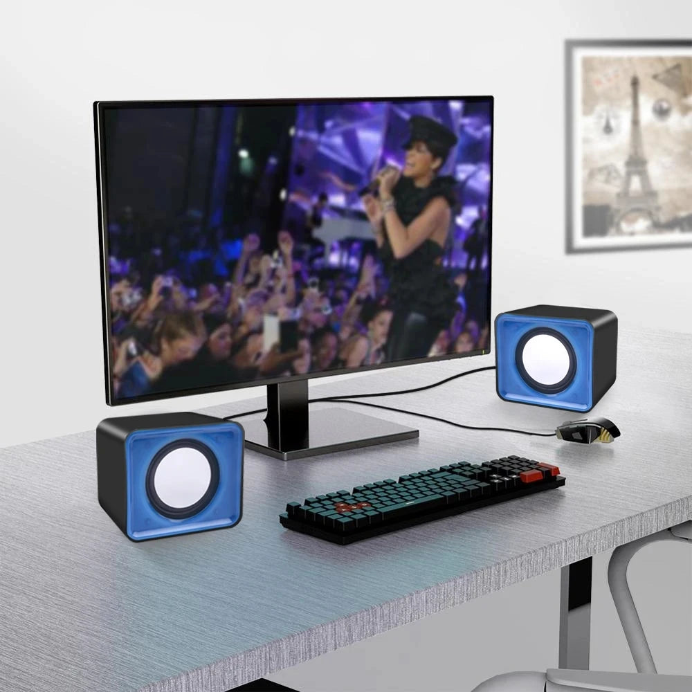 AyeBeau Mini USB Desktop Speaker – 2.0 Stereo PC & Laptop