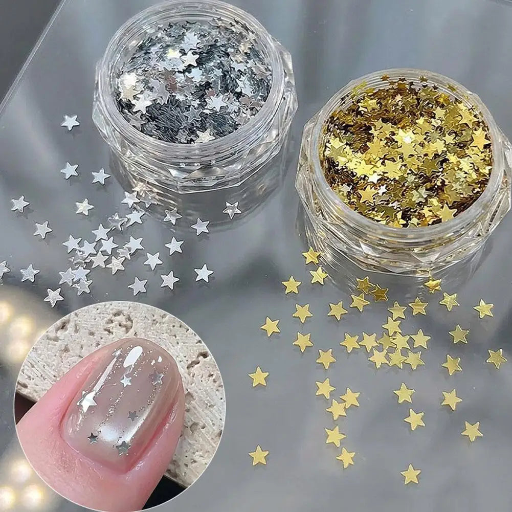 Silver Star Nail Glitter Sequins – Sparkling Flakes for Nail Art Nail Art Glitter Oasis Select