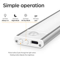 USB Rechargeable Wardrobe Cabinet Light Tube LED Human Body Sensor Light Bar Smart Magnetic Absorption Self-adhesive Night Lamp Oasis Select 30cm 3 Colors Changeable