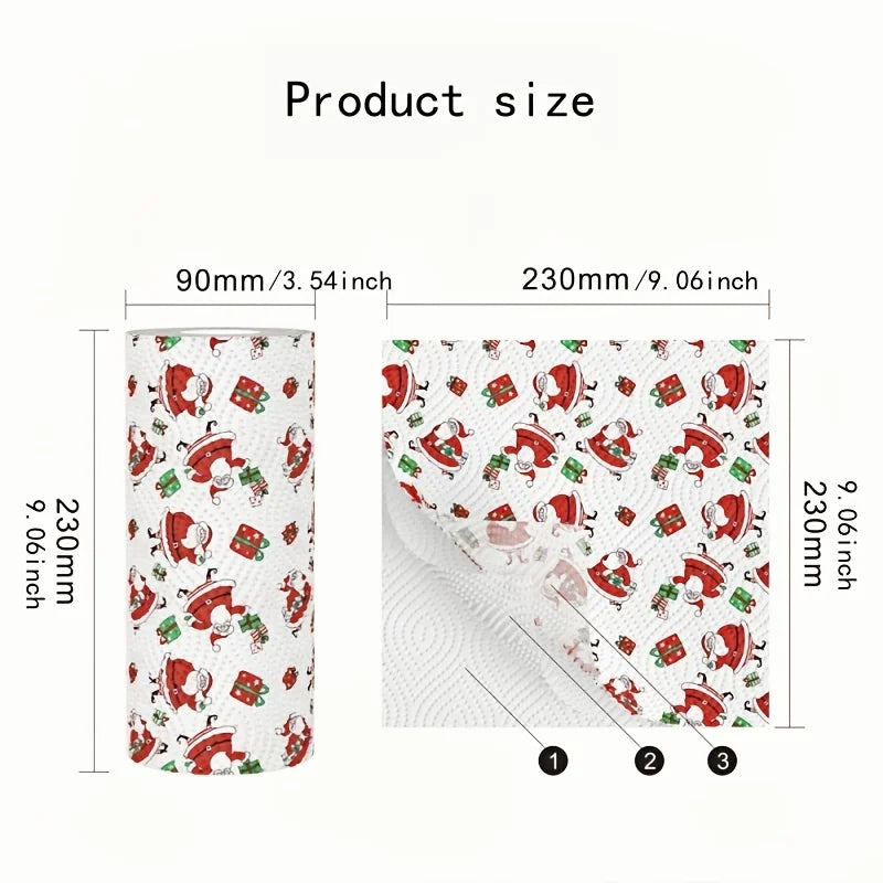 Christmas Kitchen Paper, Disposable Kitchen Cleaning Dual - Christmas Home Cleaning Tools, Christmas Decorative Paper Towels Oasis Select
