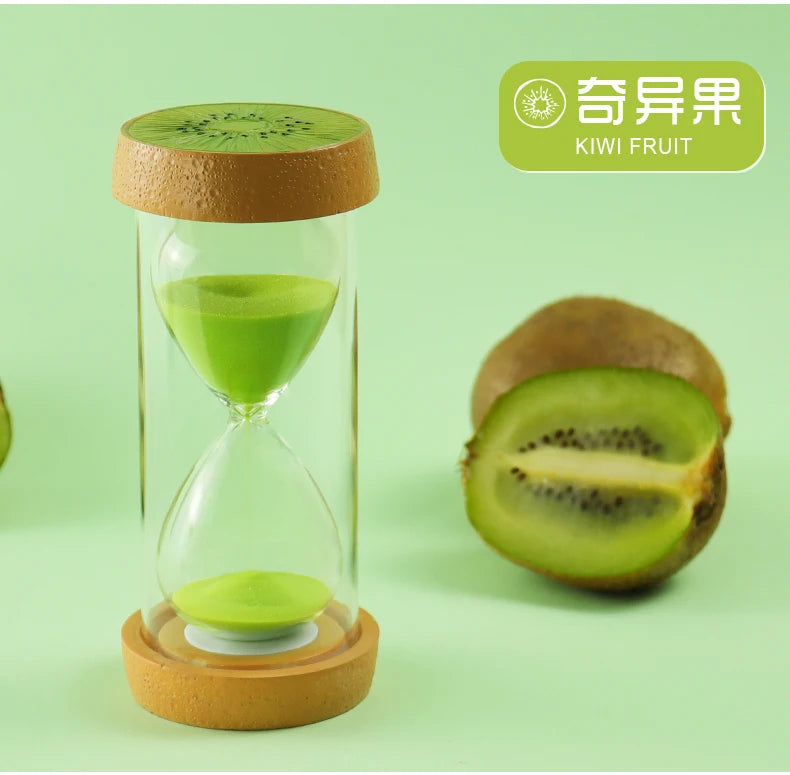 Hourglass Timer Child-resistant and Creative Birthday Gift Time: 30/60 Minutes Sand Flow Bottle Ornament Oasis Select Kiwi fruit 30min