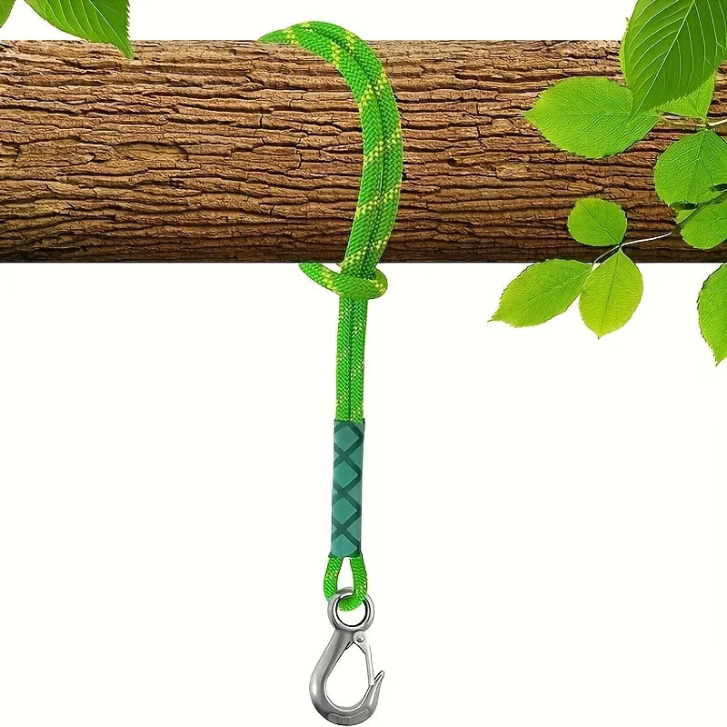 Heavy Duty Nylon Sling with Metal Hook - Wear-resistant - Suitable for Outdoor Hammocks, Tree Swings, and Patio Chairs Oasis Select