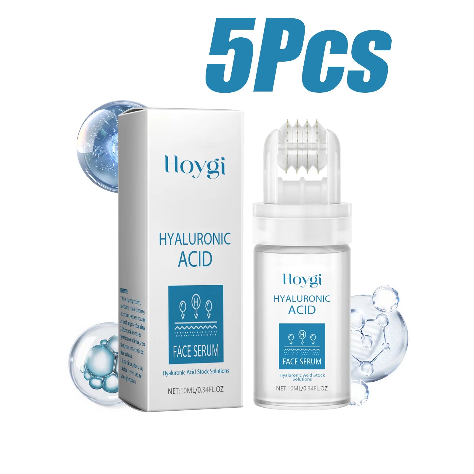 0.25mm Micro Needle Essence Hyaluronic Acid Microneedle Roller Facial Serum Hydrating Brightening Pore Refining Beauty Skin Care Oasis Select 5 Pcs