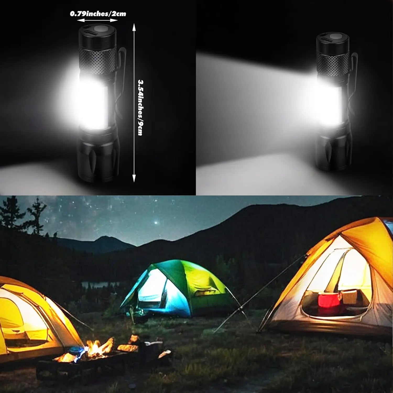 COB+XPE Mini LED Pocket Flashlight with Pen Clip Portable USB Rechargeable Torch Outdoor Zoomable Light Tactical Lantern Lamp Oasis Select