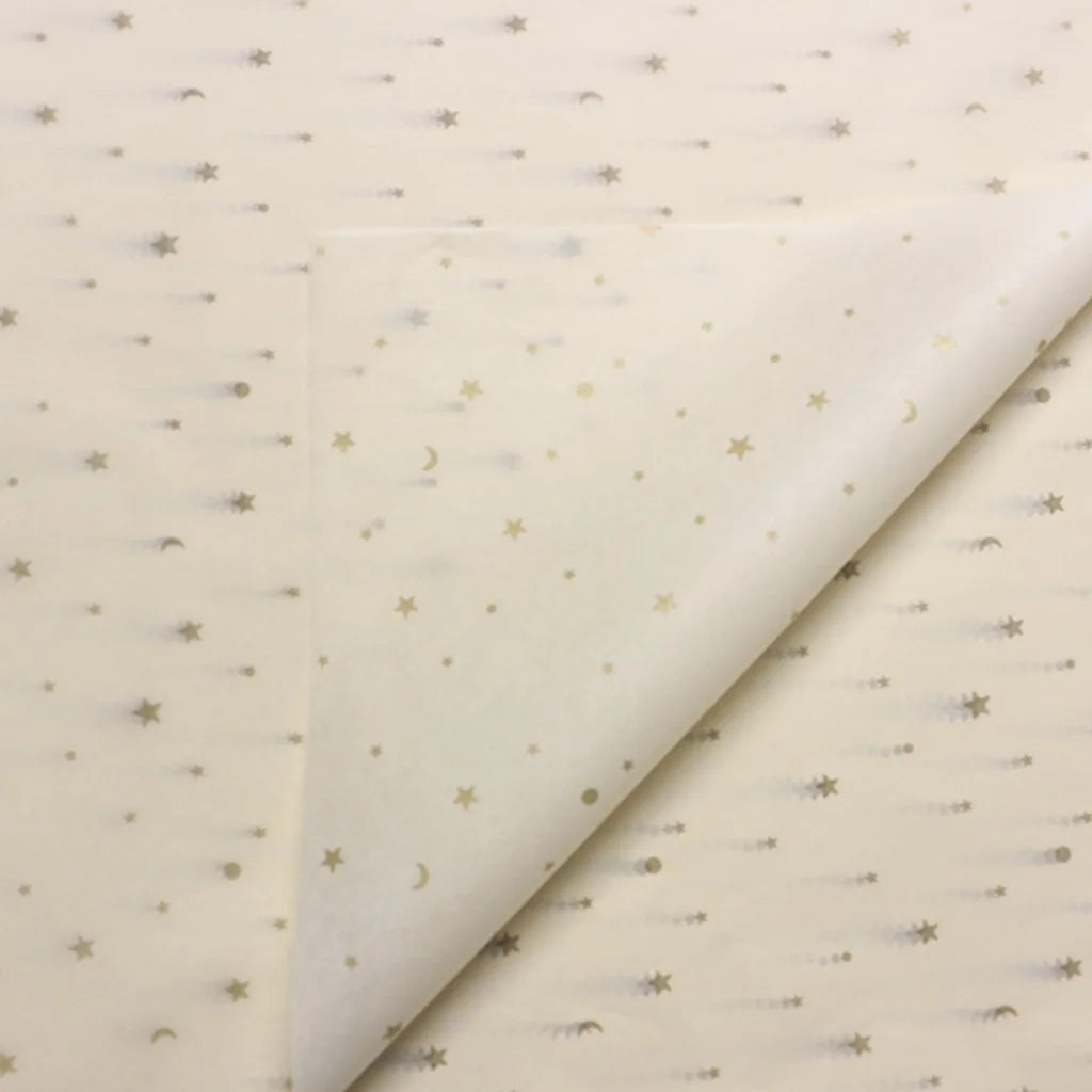 20-Sheet Foil Star Moon Floral Wrapping Paper 50×70cm