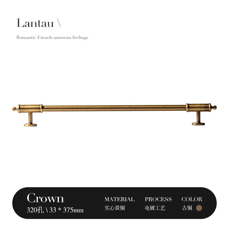 French Antique Bronze Brass Cabinet Wardrobe Door Cabinet Drawer Cabinet Furniture Retro Door Handle Household Handle Oasis Select 2pcs Bronze 320mm