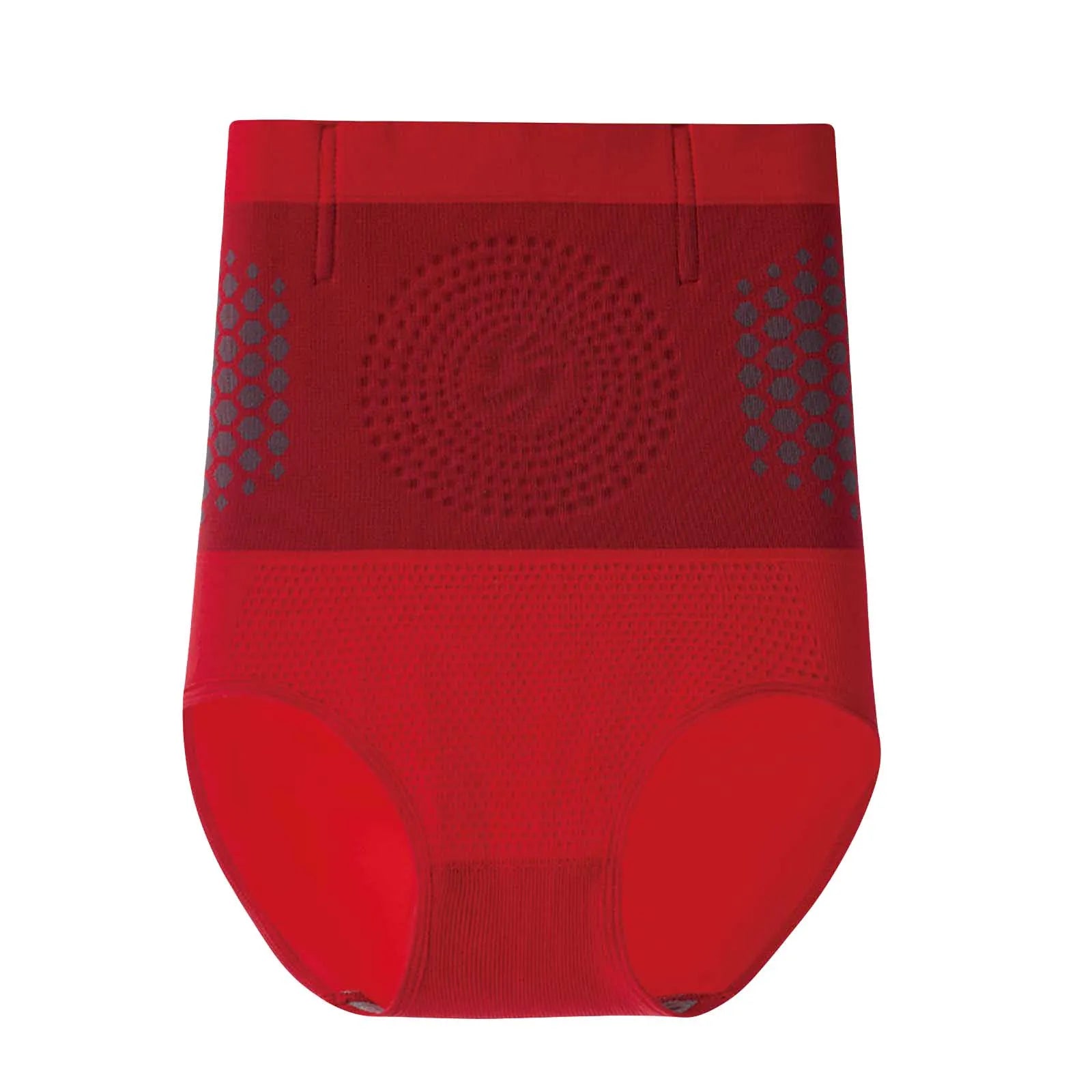 Seamless High Waist Body Shaping Panties for Women Abdomen Control Therapy Warm Uterus Slimming Underwear Shaper Briefs Oasis Select Red M