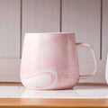 Ceramic Cup Nordic Gold Rim Coffee Oatmeal Breakfast Heat Insulation Cup Marble Pattern Solid Color Creative Personality Mug Oasis Select Pink 400ml