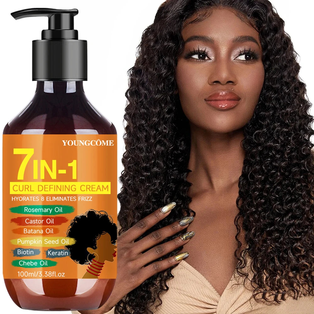 YOUNGCOME 7-in-1 Curl Defining Cream – Curly & Wavy Hair Curl Defining Cream Oasis Select